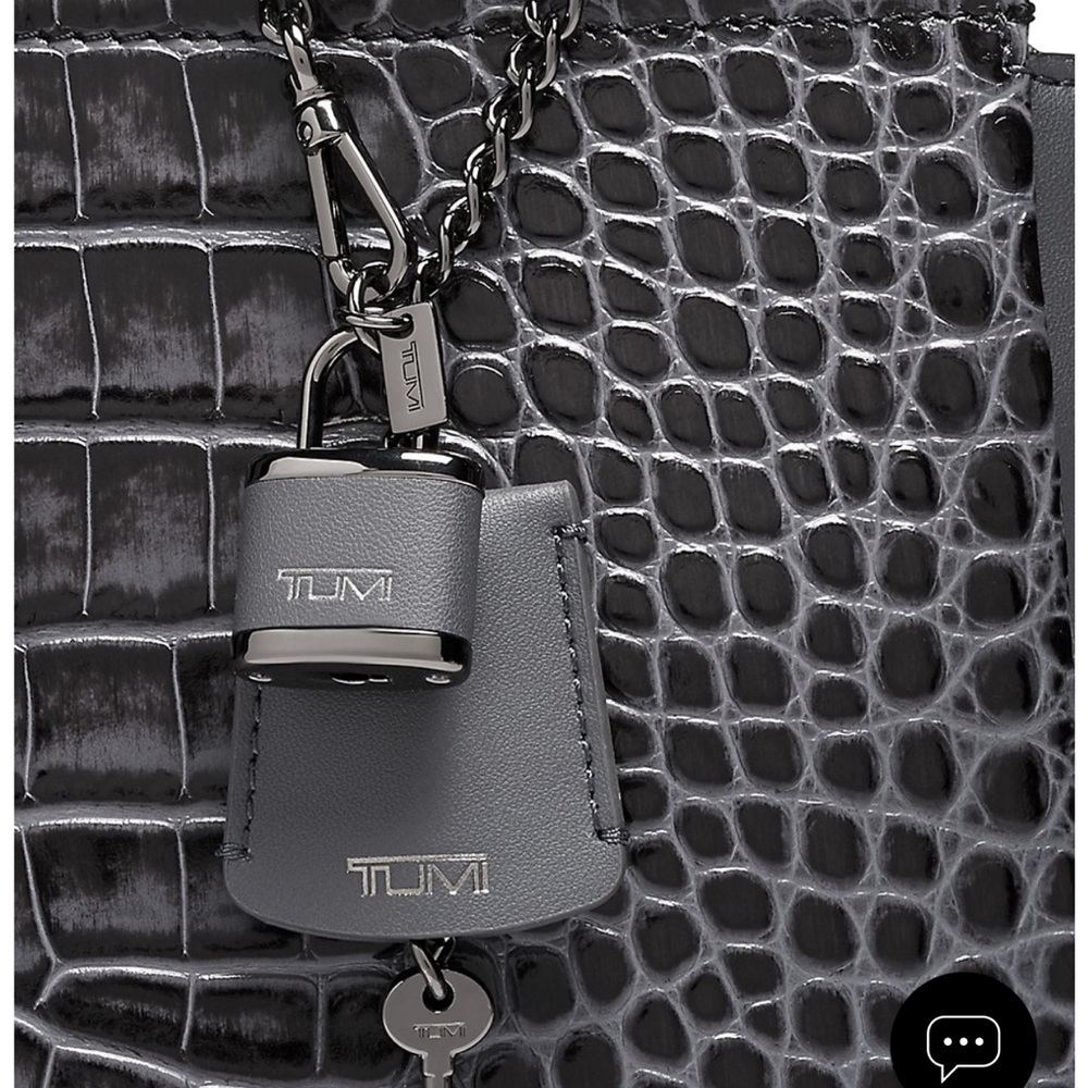 Tumi Pavia Cori Croc-Embossed Tote Bag- Charcoal - Picture 6 of 11